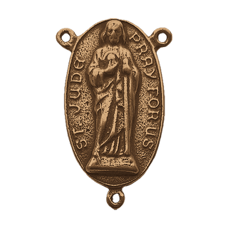 Vintage Bronze St. Jude Rosary Center, Oval