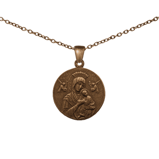 Vintage Bronze Our Lady of Perpetual Help Medal