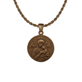 Vintage Bronze Our Lady of Perpetual Help Medal