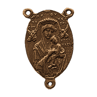 Vintage Bronze Sacred Heart and Perpetual Help Center — reverse