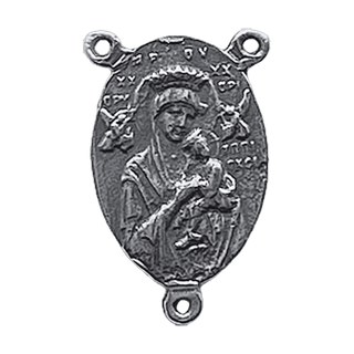 Vintage Sterling Silver Sacred Heart and Perpetual Help Center — reverse
