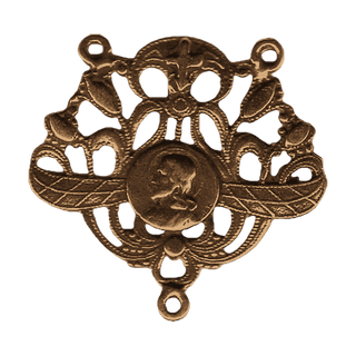 Vintage Bronze Christ Bearing the Cross Rosary Center