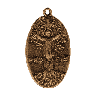 Vintage Bronze Sancta Anna Medal with the Tree