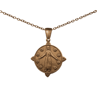 Vintage Bronze Mary, Queen of the Flowers Medal