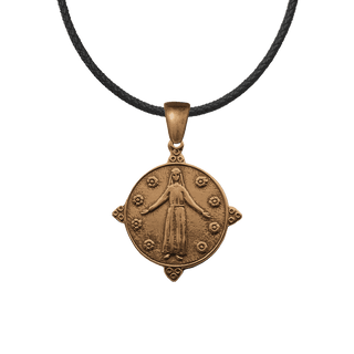 Vintage Bronze Mary, Queen of the Flowers Medal