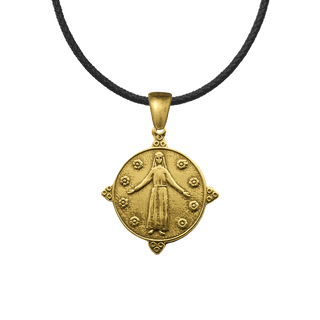 Vintage Yellow Bronze Mary, Queen of the Flowers Medal