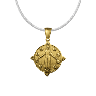 Vintage Yellow Bronze Mary, Queen of the Flowers Medal