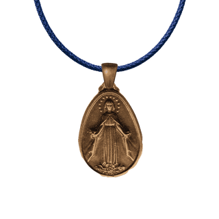 Vintage Bronze Twin Hearts and Rosary Medal, San Damiano