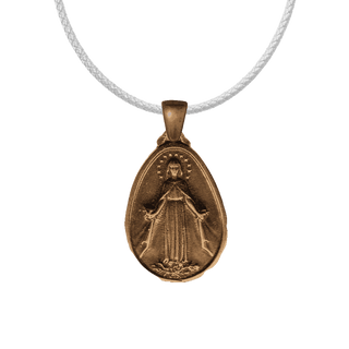 Vintage Bronze Twin Hearts and Rosary Medal, San Damiano