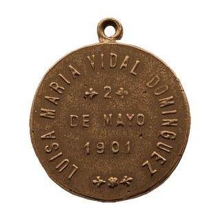 Vintage Bronze Little Shepherd Medal, Dated 1901 — reverse