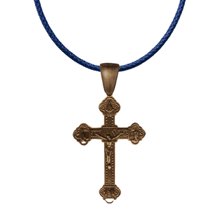 Vintage Bronze Baroque Crucifix with Marian Medallions