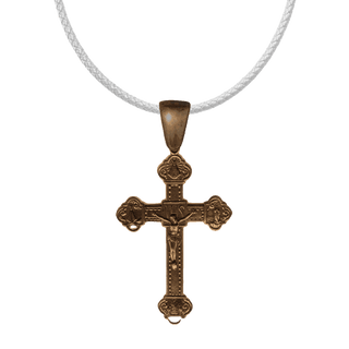 Vintage Bronze Baroque Crucifix with Marian Medallions