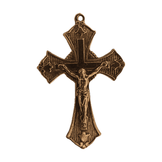 Vintage Bronze Tulip Crucifix
