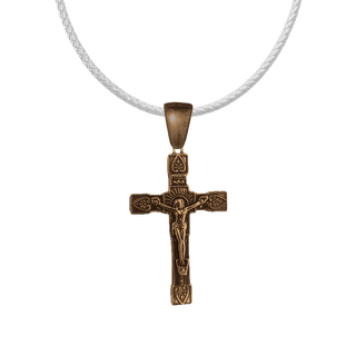 Vintage Bronze Square-End Crucifix with Rays