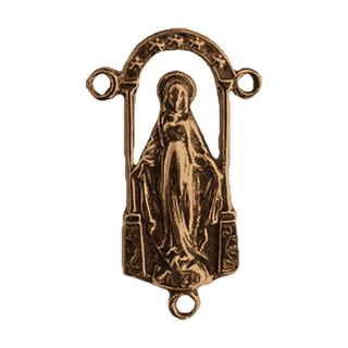 Vintage Bronze Framed Miraculous Medal Rosary Center