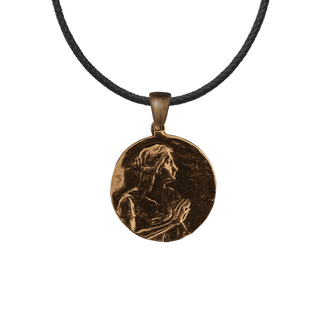 Vintage Bronze Mary Magdalene Medal, Hands in Prayer