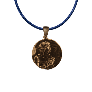 Vintage Bronze Mary Magdalene Medal, Hands in Prayer