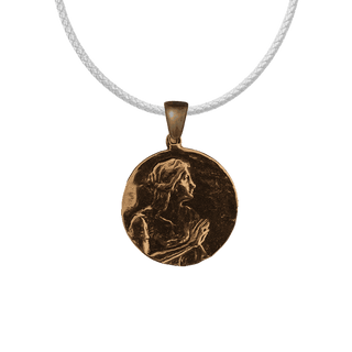 Vintage Bronze Mary Magdalene Medal, Hands in Prayer