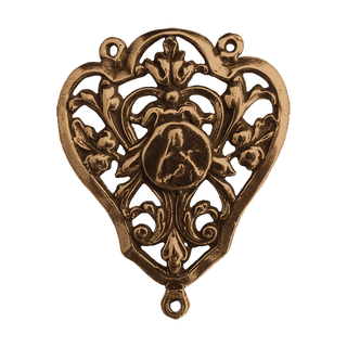 Vintage Bronze St. Teresa Rosary Center, Leaves and Flowers
