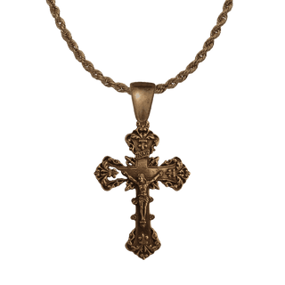 Vintage Bronze Grand Baroque Crucifix