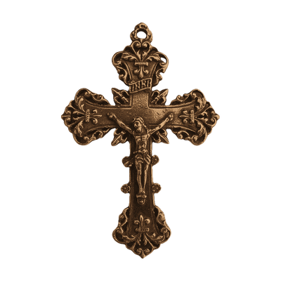 Vintage Bronze Grand Baroque Crucifix