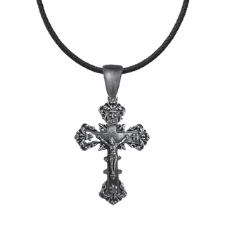 Vintage White Bronze Grand Baroque Crucifix