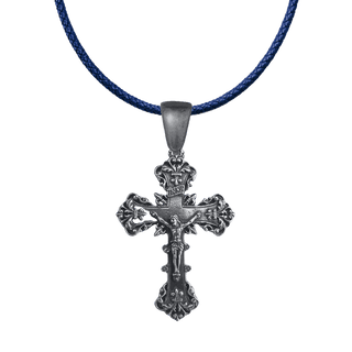 Vintage White Bronze Grand Baroque Crucifix