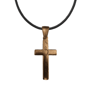 Vintage Bronze Nun's Cross with Engraved Sacred Heart