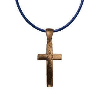Vintage Bronze Nun's Cross with Engraved Sacred Heart