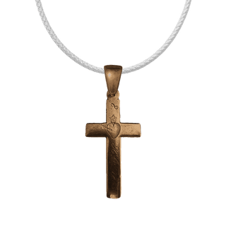 Vintage Bronze Nun's Cross with Engraved Sacred Heart