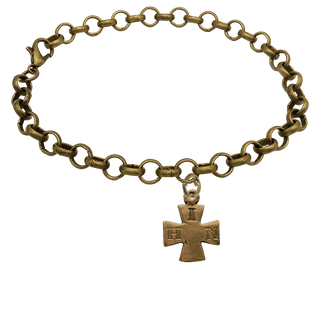 Vintage Bronze Tiny Cross Bracelet