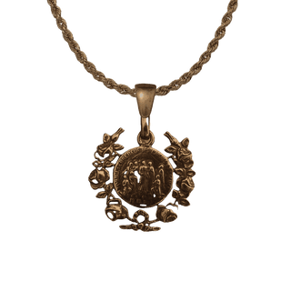 Vintage Bronze Canadian Jesuit Martyrs Medal with Roses
