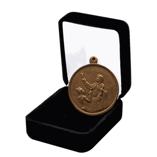 Vintage Bronze St. Francis Solano Medal, Blessing the Indians