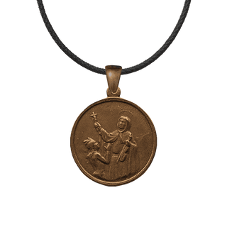 Vintage Bronze St. Francis Solano Medal, Blessing the Indians