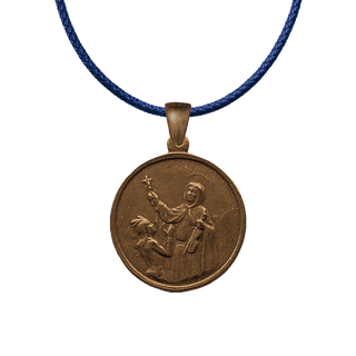 Vintage Bronze St. Francis Solano Medal, Blessing the Indians