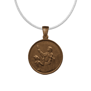 Vintage Bronze St. Francis Solano Medal, Blessing the Indians