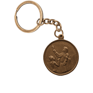 Vintage Bronze St. Francis Solano Medal, Blessing the Indians