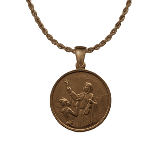 Vintage Bronze St. Francis Solano Medal, Blessing the Indians