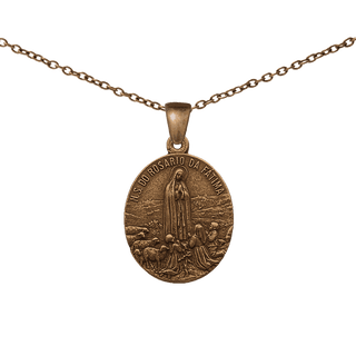 Vintage Bronze Our Lady of the Rosary of Fatima Medal