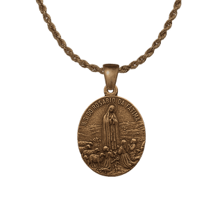Vintage Bronze Our Lady of the Rosary of Fatima Medal