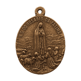 Vintage Bronze Our Lady of the Rosary of Fatima Medal