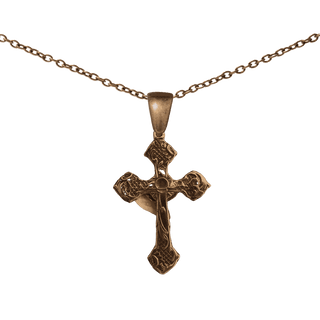 Vintage Bronze Woven Cross, Two-Sided