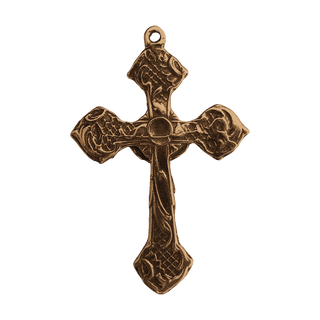 Vintage Bronze Woven Cross, Two-Sided