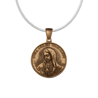 Vintage Bronze Our Lady of Guadalupe Medal, Worn Original