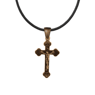 Vintage Bronze Little Clovers Crucifix