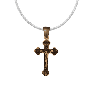 Vintage Bronze Little Clovers Crucifix