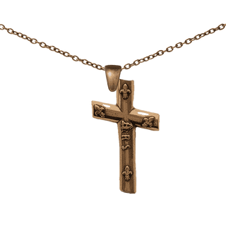 Vintage Bronze Ars Cross with Fleurs-de-Lis