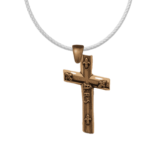 Vintage Bronze Ars Cross with Fleurs-de-Lis