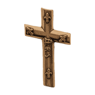 Vintage Bronze Ars Cross with Fleurs-de-Lis