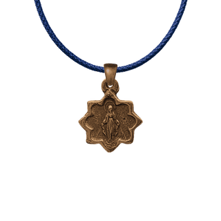 Vintage Bronze Tiny Star-Shaped Miraculous Medal